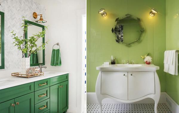 رنگ سبز در طراحی دستشویی و سرویس بهداشتی