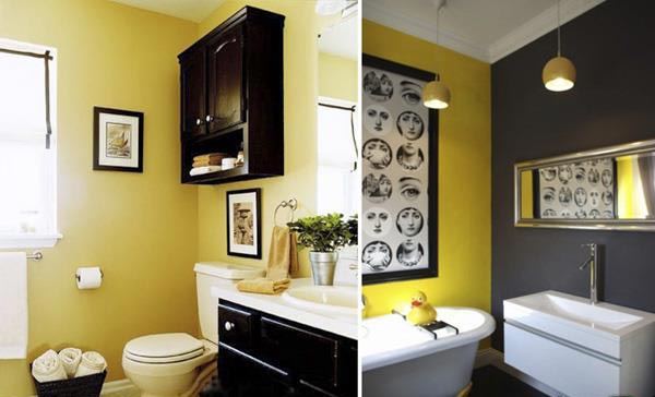 رنگ زرد در طراحی دستشویی و سرویس بهداشتی