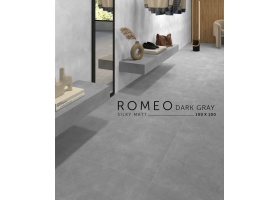 رومئو Romeo - سرامیک رومئو طوسی تیره مات مدل کارشده 100x100 - کاشی سرام نگار Ceram Negar
