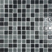 کاشی استخری شیشه ای میکس 4015 مشکی و طوسی - زمرد گلس تایل Zomorod Glass Tile