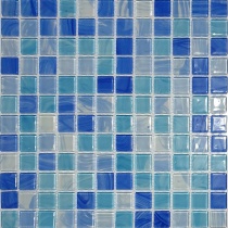 کاشی استخری شیشه ای میکس 4037 آبی - زمرد گلس تایل Zomorod Glass Tile