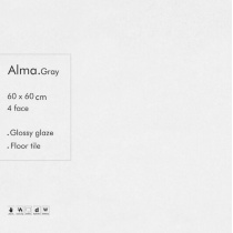 آلما Alma - سرامیک آلما طوسی براق 60x60 - کاشی سرام نگار Ceram Negar