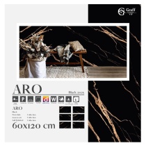 Aro Black - کاشی آرو مشکی پولیش 120*60 - گراف سرامیک Graff Ceramic