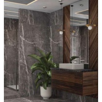 گری استون  Gray Stone - سرامیک گری استون طوسی تیره پولیش مدل کارشده 60x120 - کاشی الوند