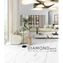 دیاموند Diamond - سرامیک دیاموند سفید مات مدل کارشده 100x100 - کاشی سرام نگار Ceram Negar