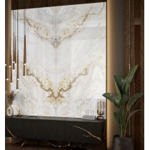 ماربلایز Marbleiz - سرامیک اسلب بوک مچ ماربلایز بژ پولیش مدل کارشده 120x260 - کاشی رومانس ROMANCE TILE