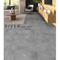 ریور River - سرامیک ریور طوسی تیره مات مدل کارشده 100x100 - کاشی سرام نگار Ceram Negar