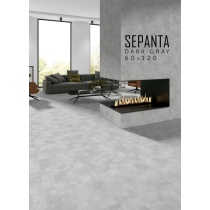 سپنتا Sepanta - سرامیک سپنتا طوسی تیره مات مدل کارشده 60x120 - کاشی سرام نگار Ceram Negar