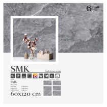 Smk Dark Gray - کاشی اس مک طوسی تیره پولیش 120*60 - گراف سرامیک Graff Ceramic