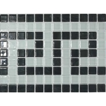 کاشی استخری شیشه ای ورساچه سفید و دودی - زمرد گلس تایل Zomorod Glass Tile