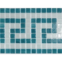 کاشی استخری شیشه ای ورساچه سفید و سبز - زمرد گلس تایل Zomorod Glass Tile