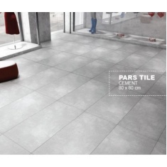  نمونه کار شده سرامیک پرسلان سمنت طوسی-80*80 - شرکت کاشی پارس PARS TILE