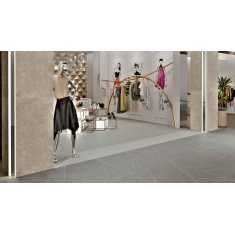 گری اسکاپ Gray Scape- سرامیک گری اسکاپ مات مدل کارشده 100x100 - کاشی مرجان Marjan Tile
