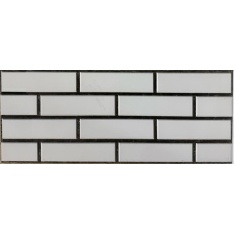 سرامیک آجرنما سفید بند مشکی رستیک 30X80 - کاشی صدیق سرام آباده SEDIGH CERAM
