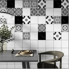 نانگا Nanga - سرامیک نانگا سفید مشکی مدل کار شده 15x15 - کاشی آرژنا نانگا Nanga - سرامیک نانگا سفید مشکی مدل کار شده 15x15 - کاشی آرژنا