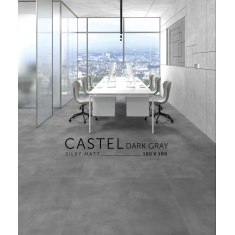 کستل Castel - سرامیک کستل طوسی تیره مات مدل کارشده 100x100 - کاشی سرام نگار Ceram Negar