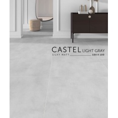 کستل Castel - سرامیک کستل طوسی روشن مات مدل کارشده 100x100 - کاشی سرام نگار Ceram Negar