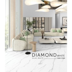 دیاموند Diamond - سرامیک دیاموند سفید مات مدل کارشده 100x100 - کاشی سرام نگار Ceram Negar