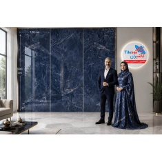 سرامیک اسلب دیما سرمه ای مدل کار شده 120x280 - اسپینا اسلب Spina Slab