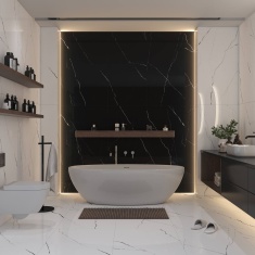 کلاریکا Clarika - سرامیک کلاریکا سفید نانو پولیش مدل کارشده 100x100 - کاشی بیستون