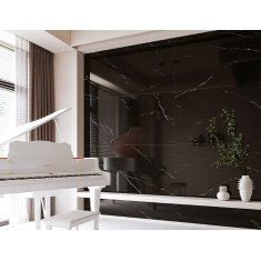 Infinity Black 5604 - سرامیک اسلب اینفینیتی مشکی پولیش مدل کارشده 80x160 - اسلب ورونزو Veronzo