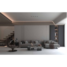 Amani Marble Gray - سرامیک آمانی ماربل طوسی روشن مات مدل کارشده 80x80 - سرامیک راک