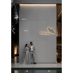 سرامیک اسلب MO002 لایت گری مات مدل کار شده 120x200 - سرامیک مگاکر Megaker