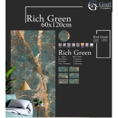 Rich Green 2023 - کاشی ریچ سبز پولیش 120*60 - گراف سرامیک Graff Ceramic