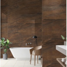  4260 Rock Road Brown - سرامیک راک رود قهوه ای پولیش مدل کارشده 45x180 - کاشی میلان