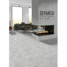 سپنتا Sepanta - سرامیک سپنتا طوسی تیره مات مدل کارشده 60x120 - کاشی سرام نگار Ceram Negar