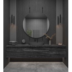 Stria - سرامیک استریا مشکی مدل کار شده 120x270 - اسلب میکل آنجلو