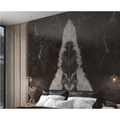 ویردیان Virdian - سرامیک اسلب بوک مچ ویردیان مشکی آنترازیت پولیش مدل کارشده 120x240- کاشی هرمس سرام نوین