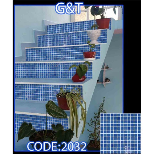 کاشی استخری شیشه ای مدل کار شده 2032 G&T - گلس تایل