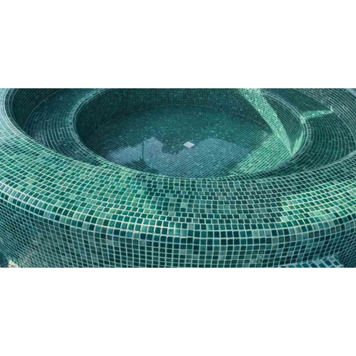 کاشی استخری شیشه ای مدل کار شده سبز 2070 G&T - گلس تایل