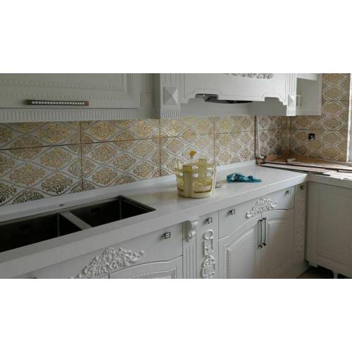 لوتوس Lotus - کاشی لوتوس سفید طلایی 3060 - کاشی امرتات سرام