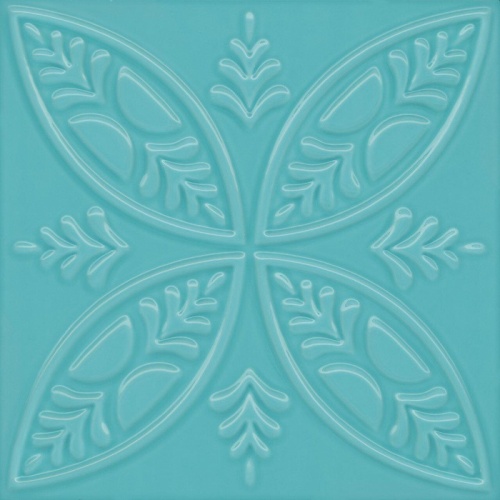 فلاور - سرامیک فلاور فیروزه ای مدل کار شده - شرکت کاشی پرسپولیس persepolis TILE
