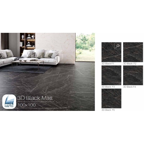 تری دی بلک 3D Black - سرامیک تری دی بلک مات 100x100 - کاشی پارس