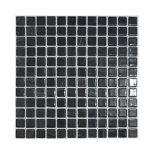 کاشی استخری شیشه ای 4014 مشکی - زمرد گلس تایل Zomorod Glass Tile