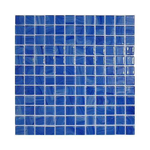 کاشی استخری شیشه ای 4032 آبی تیره - زمرد گلس تایل Zomorod Glass Tile
