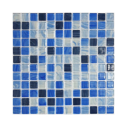 کاشی استخری شیشه ای میکس 4036 آبی و سرمه ای - زمرد گلس تایل Zomorod Glass Tile