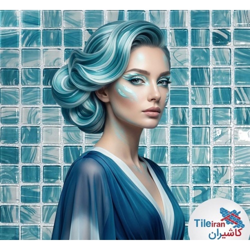 کاشی استخری شیشه ای 4071 سبز روشن - زمرد گلس تایل Zomorod Glass Tile