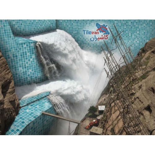 کاشی استخری شیشه ای میکس 4073 سبز - زمرد گلس تایل Zomorod Glass Tile