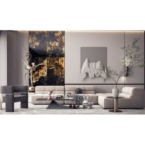 Agape Gold - سرامیک آگاپ طلایی پولیش مدل کارشده 80x160 - سرامیک بسلی Besli
