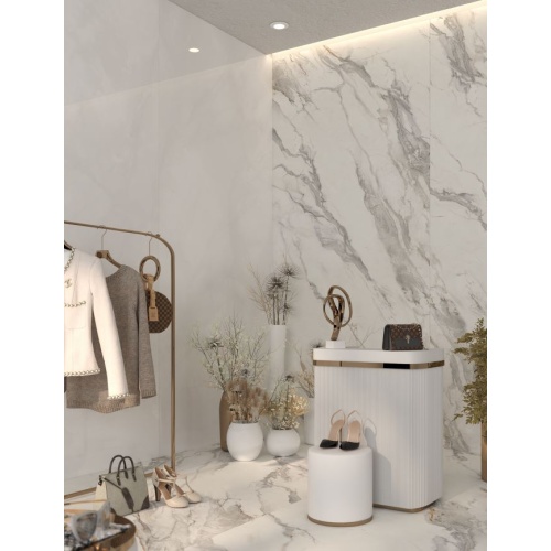 عرباسکاتو Arabscato- سرامیک اسلب عربسکاتو بژ پولیش مدل کارشده 120x240- کاشی هرمس سرام نوین