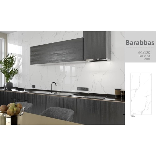 باراباس Barabbas - سرامیک باراباس سفید مدل کار شده 60x120 - سینا کاشی SINA TILE