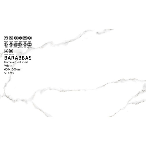 باراباس Barabbas - سرامیک باراباس سفید مدل کار شده 60x120 - سینا کاشی SINA TILE