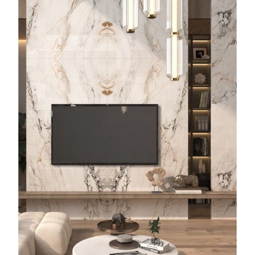 بلازا Bellazza - سرامیک اسلب بوک مچ بلازا بژ پولیش مدل کارشده 120x240- کاشی هرمس سرام نوین