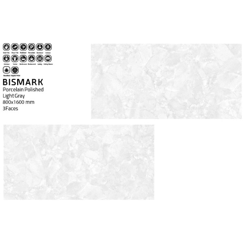 بیسمارک Bismark - سرامیک بیسمارک طوسی روشن مدل کار شده - سینا کاشی SINA TILE