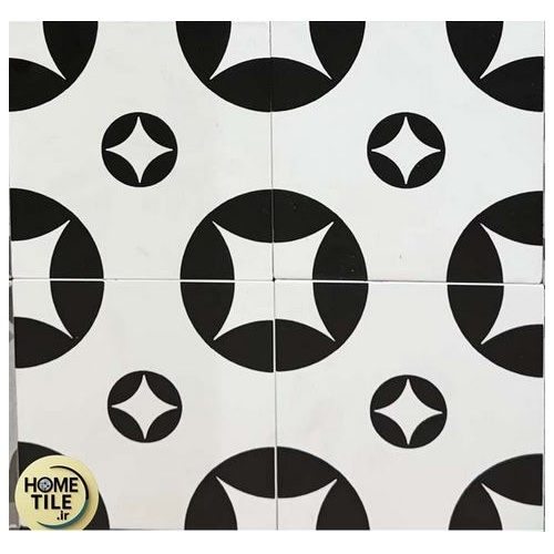 نانگا Nanga - سرامیک نانگا سفید مشکی مدل کار شده 15x15 - کاشی آرژنا