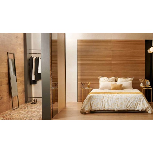 کاملیا وود Camella wood Relief Art - سرامیک کاملیا وود ریلایف دارک براون 40x120 - کرابن سرامیک تبریز